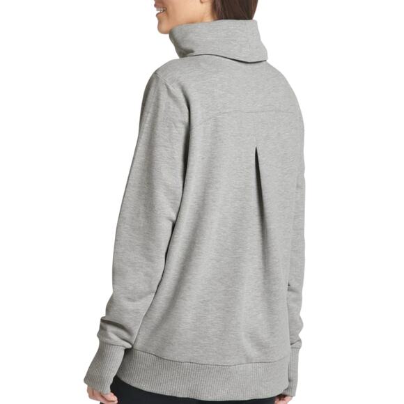 JOCKEY Gray Cowl Neck Sweatshirt Soft Fleece Stretch Hi-Lo Hem Top Womens Small - Picture 4 of 9